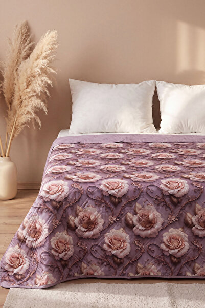 Rivaİstanbul Rose Bouquet 5D Multi-Purpose Single Printed Pique & Bedspread 1...