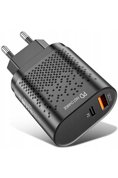 Koanni ÎNCĂRCĂTOR DE PERETE PUTERNIC QUICK CHARGE 3.0 USB + PD 20W la16_BLACK