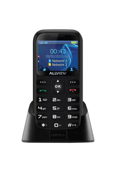 Allview Telefon mobil D2 Senior, Dual SIM, Black