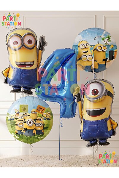 Parti Station Minions Balloon Set 5 Pieces 4 Years Old Minion Kevin and Minio...
