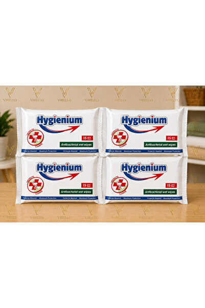Hygienium Опаковка – 4 броя мокри кърпички, 15 бр./опаковка, общо 60 кърпички