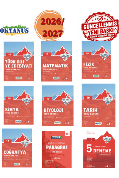 Okyanus Yayıncılık Okyanus 10. İceberg Sınıf Edebiyat-Matematik-Fizik-Kimya-B...