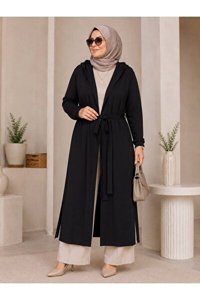 CNG MODA Hırka lungă elegantă cu fante, mărime mare, stil hijab
