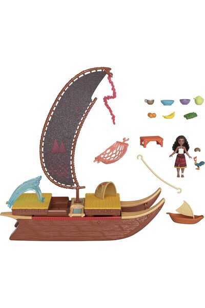 mattel Μίνι Κούκλες Βαϊάνα & Πλοίο