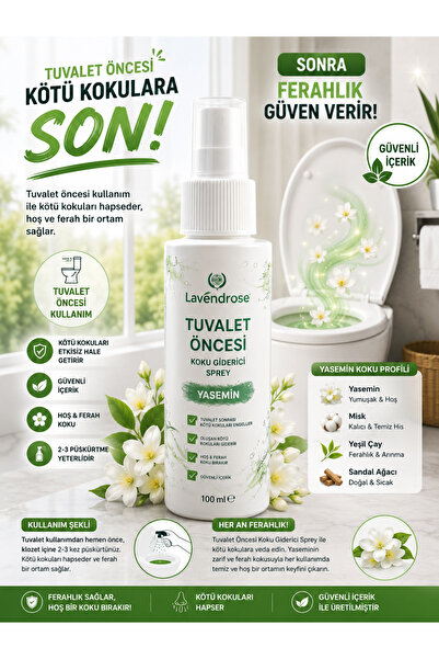 Lavendrose Tuvalet Kokusu - Tuvalet Öncesi ve Sonrası Koku Giderici Yasemin S...