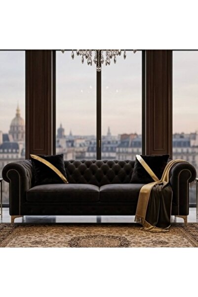 SANCAK DERİ HALI GOLD ŞERİTLİ PELUŞ KIRLENT