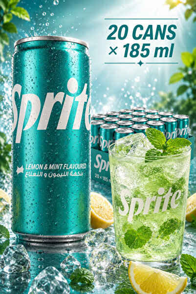 Sprite Lemon & Mint 185 ml, bax 20 doze, Sprite, bautura racoritoare carbogaz...