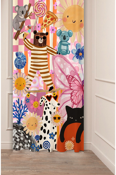 GREENDECOR Retro and Fun Animal Figure Collage Pop-Art Collage Specially Desi...