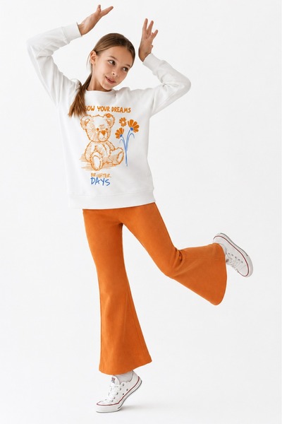 Belya Kids Wear Djevojački komplet: Top i donji deo, široki donji leggins sa ...