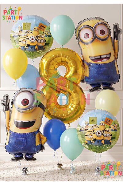 Parti Station Minions Balloon Set 11 Pieces 8 Years Old Minion Kevin and Mini...