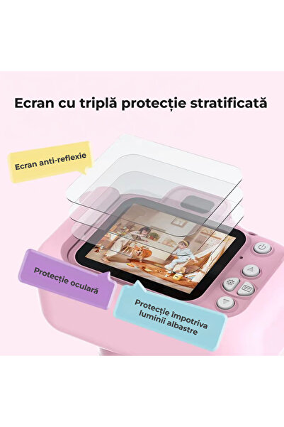 OEM Aparat Foto Digital pentru Copii, Model Catelus, 100% Digital, Ecran IPS 2.0 inch, Full HD 1080P, Camera Dubla Selfie, Filtre si Jocuri, Husa Silicon, Galben