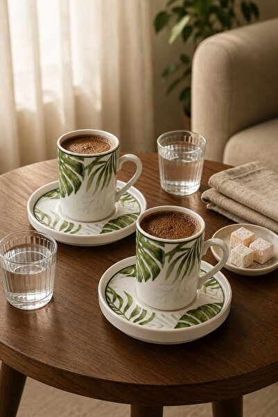tabakevi Tabak Evi Porcelain Jungle Coffee Cup Set 90Cc 4 Pieces for 2 People