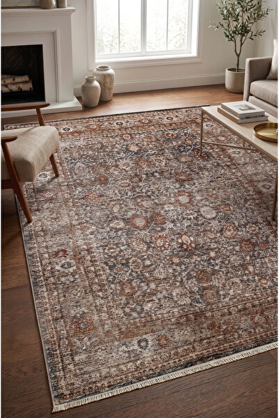 Colore Home Retro Multi Etnik Desen Vintage Dokuma Salon Halısı