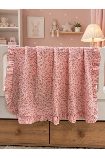 pempem bandana 100% Cotton, Floral Pattern, Ruffled, Muslin Baby Blanket, Mul...