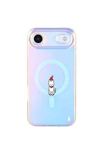 Casen iPhone 17 Air Hologram Magsafe New Year Kedi Tasarımlı Premium Kılıf