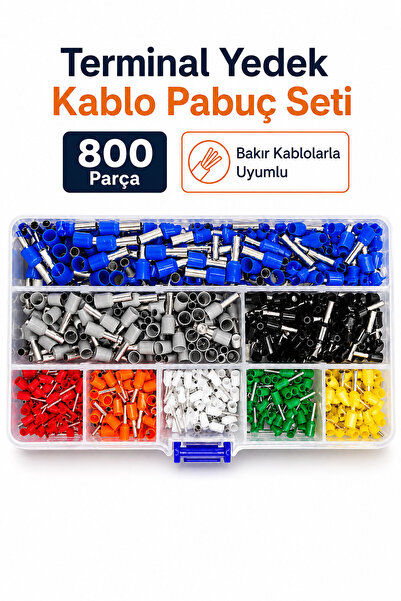 Badem10 Terminal Kablo Yüksük Seti 800 Parça Yüzük Pabuç Ucu Kablo Sıkma Elek...