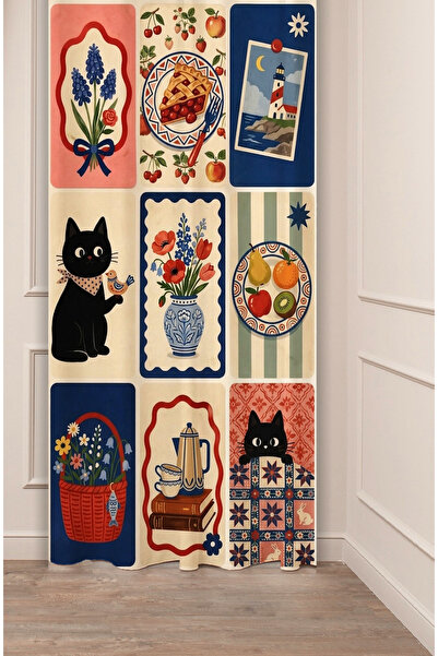 GREENDECOR Vintage Masal Dünyası Sevimli Kediler ve Doğa Cozy Konseptli Butik...