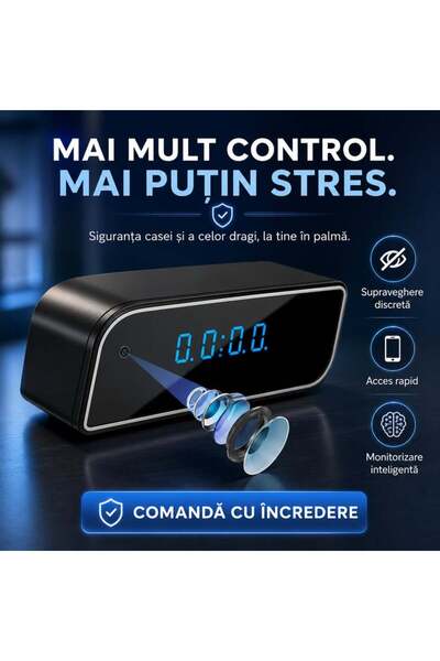 OEM Bedside Alarm Clock with WiFi Camera Full HD 1080p, Mobile App (RO-V08)