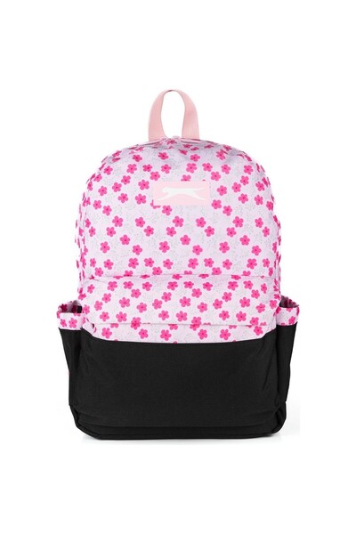 Me Çanta Slazenger Pink Black Floral Printed School and Daily Backpack Girl'S...