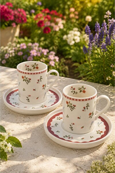 tabakevi Tabak Evi Porcelain Petite Coffee Cup Set 90Cc 4 Pieces for 2 People