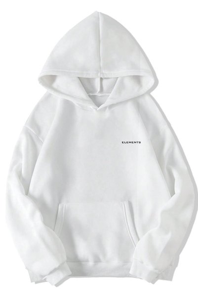 BRZ COLLECTION Unisex Oversize 2PAC Hoodie (BEYAZ)