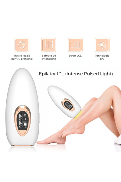OEM Epilator IPL cu cristal safir, Freezing Point, nedureros, 480-1600nm, corp integral