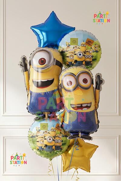 Parti Station Minions Balloon Set 6 Pieces Minion Kevin Balloon and Minion St...
