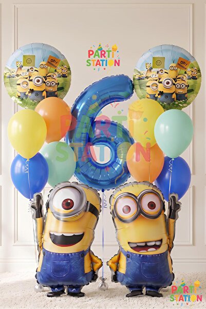 Parti Station Minions Balloon Set 13 Pieces 6 Years Old Minion Kevin and Mini...