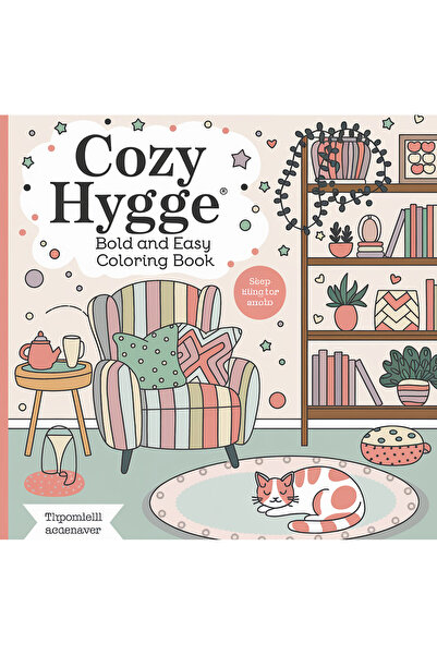 JACA Cozy Hygge 40+ Sayfalık Boyama Kitabı Kolay Boyama Kitabı