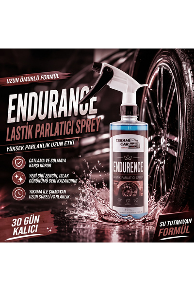 Ceramicar Custom Endurance Lastik Parlatıcı Sprey 500 ML - 30 Gün Kalıcı Isla...