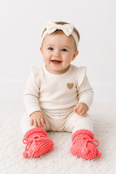 İpeksi Collection Hand Knitted Baby Booties Gift