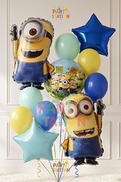 Parti Station Minions Balloon Set 12 Pieces Minion Kevin Balloon and Minion S...