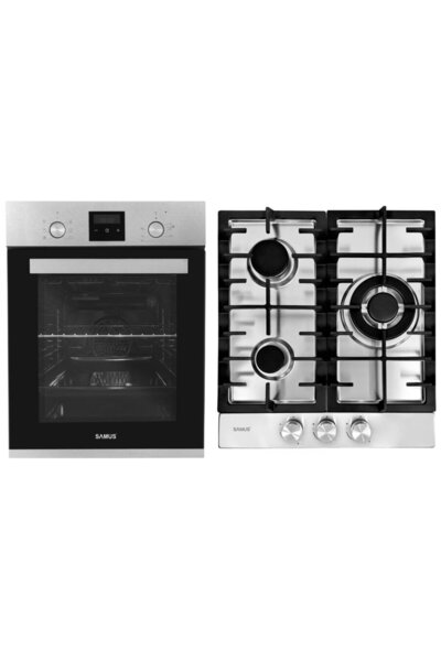 Samus PACHET SAMUS-45-X2, Cuptor electric incorporabil SCE458GTXV + plita pe ...