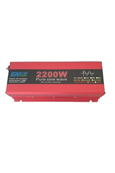 YUPY ®   Invertor Easun, 12V, 2200W, Undă sinusoidală pură pentru sisteme fot...