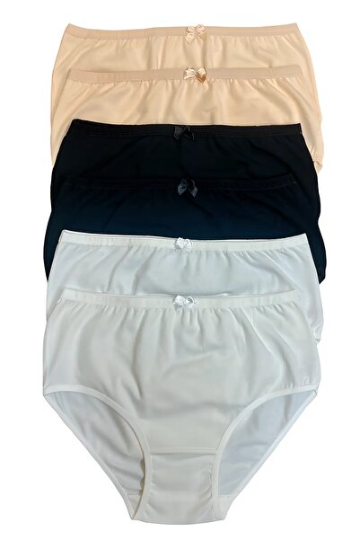 TOLIN Women's 6-Piece Cotton Lycra Towel Net Detailed High Waist Panties Set ...