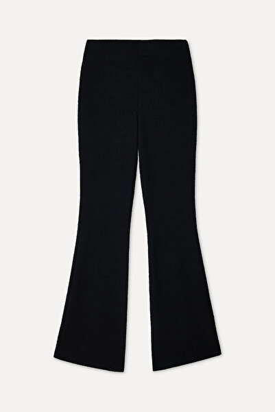 Mudo Women's Black Flare Fit Knitted Pants
