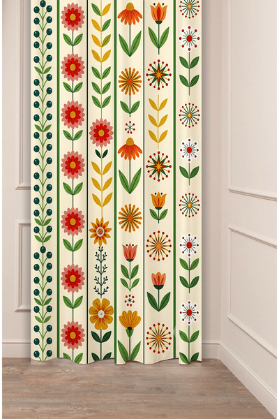 GREENDECOR İskandinav ve Botanik Tarz Vintage Çiçek Sıralaması Estetik Desenl...