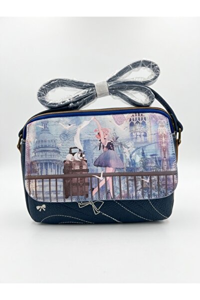 Sweet Candy Geantă crossbody sintetică cu păpușă, buzunare exterioare și 2 co...