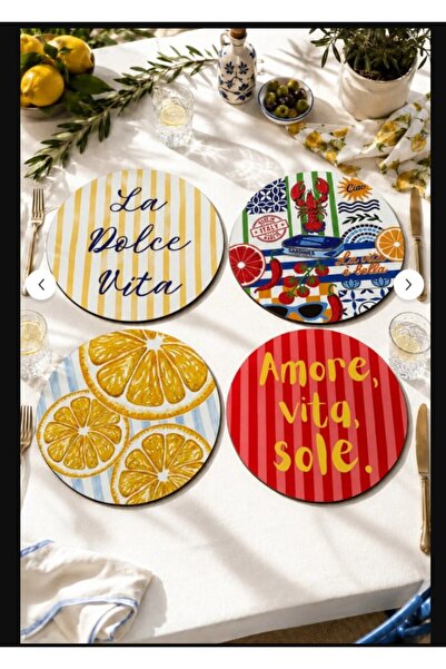 Generic Brand Türkiye La Dolce Vita Supla 4-Piece Supla Set – Sicilian Themed -