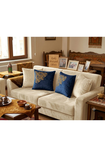 SEHARA 2 huse de pernă din catifea/40x40cm/Imitație de piele cu sclipici/Imit...