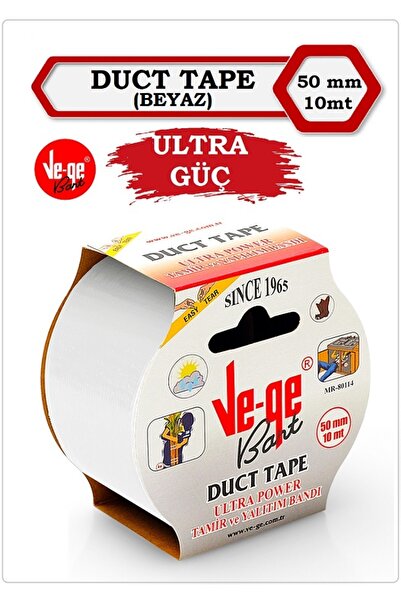 Ve-ge VEGE DUCT TAPE GÜÇLÜ TAMİR VE YALITIM BANDI ULTRA POWER BANT (BEYAZ) 50...
