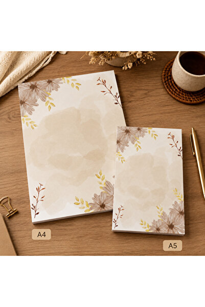 Miray Craft Flower Themed Set of 2 (A4-A5) Notepad - Notepad - Memo Pad
