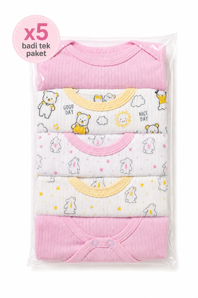 Babyhola American Collar Long Sleeve 100% Cotton Sweat Absorbent 5-Piece Baby...