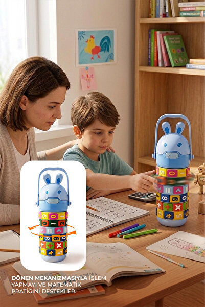 Kitchen Life 500 ml Matematik Oyuncu Şişesi Çift Katmanlı Sızdırmaz Pipetli A...