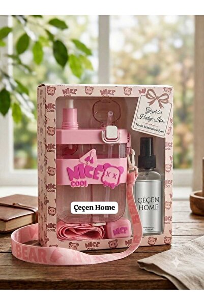 ÇEÇEN HOME Set of Two Double-Compartment Design Children's Water Bottles & Fl...