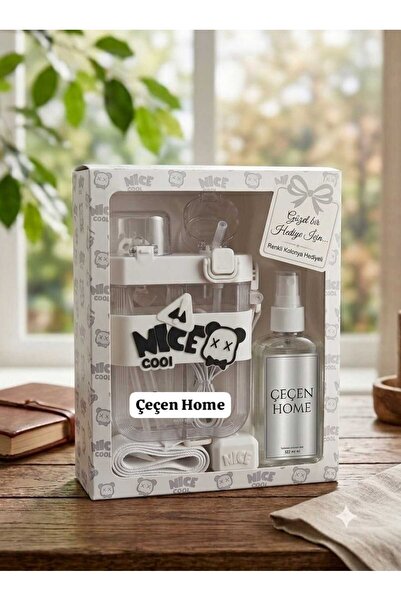 ÇEÇEN HOME Set of Two Double-Compartment Design Children's Water Bottles & Fl...