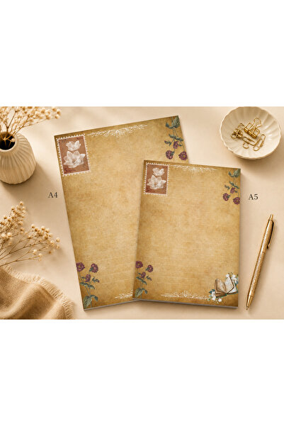 Miray Craft Vintage Themed Set of 2 (A4-A5) Notepads - Notepad - Memo Pad