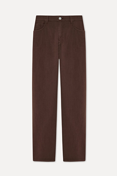 Mudo Women's Brown Cropped Flare Fit Pants