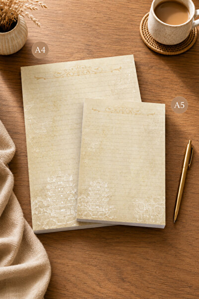 Miray Craft Vintage Far East Themed Set of 2 (A4-A5) Notepad - Notepad - Memo...