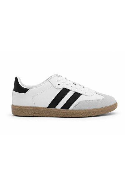Bayramoğlu Women's Casual Sports Shoes Lace-Up Comfortable Sole White Black R...